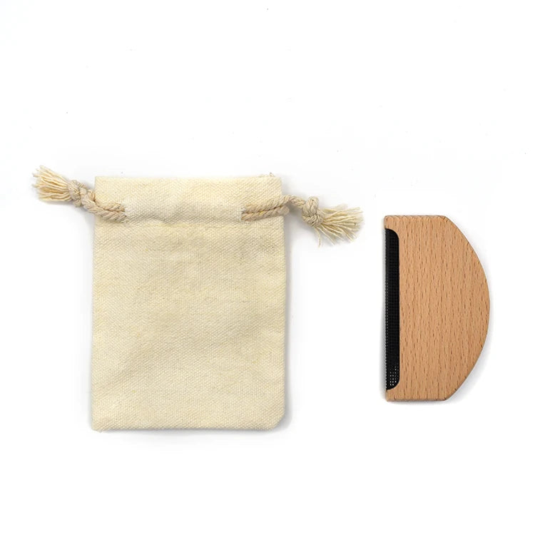 Custom Logo Reusable Sweater Wool Cashmere Comb With Cotton Bag