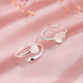 Fine Love Heart Shape Ring Open Adjustable Moonstone 925 Sterling Silver Ring for Ladies Engagement Jewelry