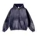 Yali Heavy Weight Zip up Hoodie Distressed Acid Washed Sun Faded Zip up Hoodie
