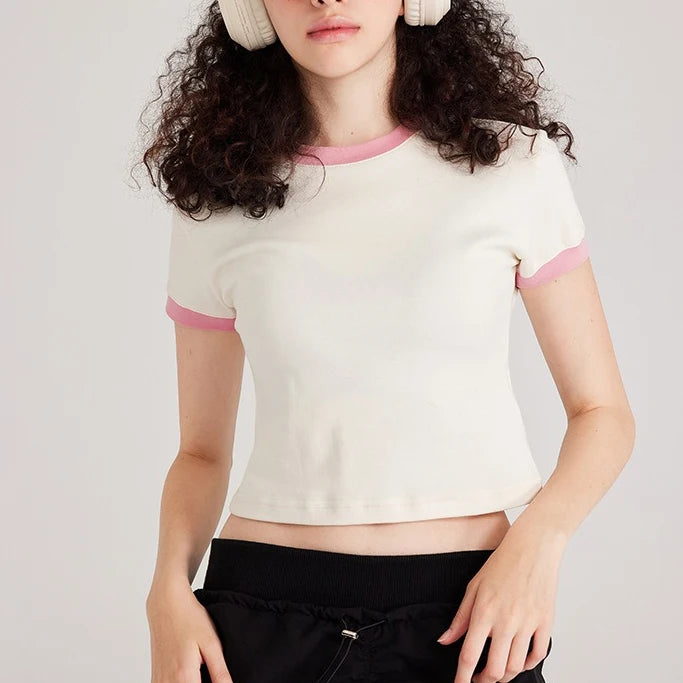 Custom Baby Tee T-Shirt Cropped Ladies Screen Print Blank Cotton Fitted Tee T Shirt Top Hip Hop Women White Tshirt Crop Top