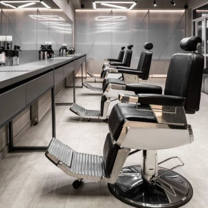 Professional Reclining Synthetic Leather Salon Barber Chair for Workshop Use