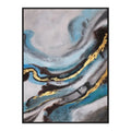 Blue Canvas Abstract Painting Oil Painting Frame Pictures for Bedroom Wall Decor