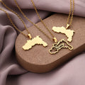 Manufacturer Ethiopia Tigray Region Chain Stainless Steel Silver 18K Gold Flag Map Charm Necklaces Map Pendant Chains Necklace