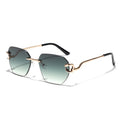 Fuqian S98048 Sunglasses Men Women Exquisite Borderless Gold Metal Frame PC Lenses Light Multi-Deformation European American