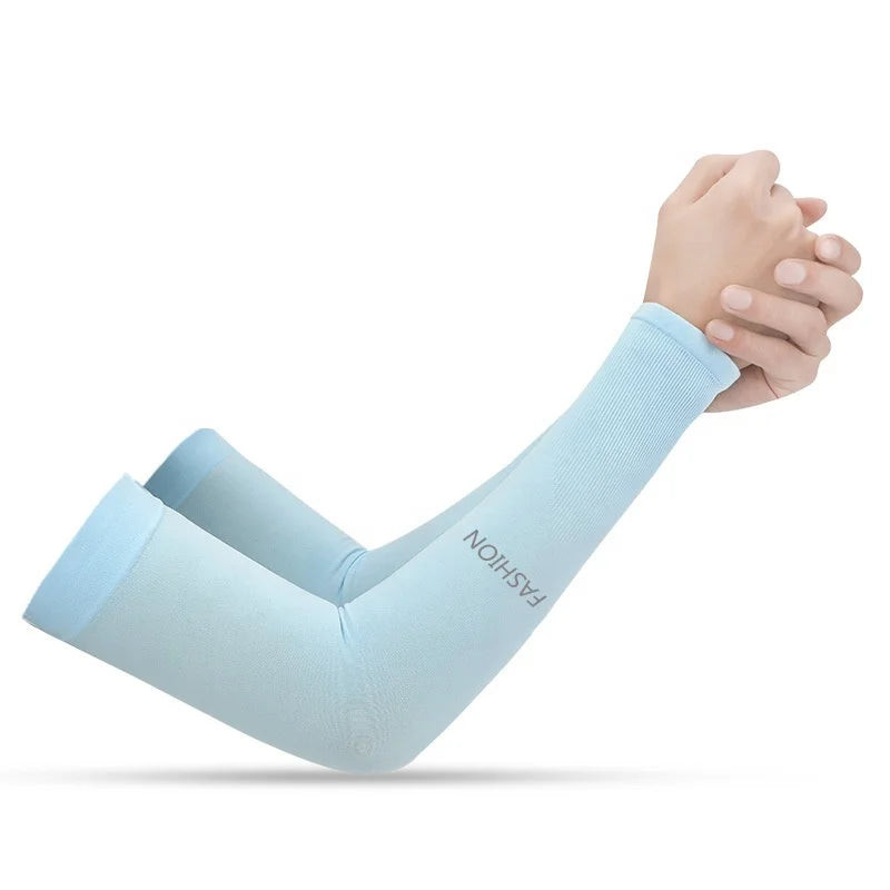 Arm Ice Silk Sleeves Uv protection Cycling Sports Arm Sleeve for Men Women