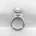 Sterling Silver 10mm/12mm Semi Mount Pendant Empty Frame Blank Support Claw Setting S925 Base Without Center Stone for DIY Inlay
