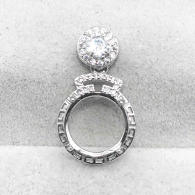 Sterling Silver 10mm/12mm Semi Mount Pendant Empty Frame Blank Support Claw Setting S925 Base Without Center Stone for DIY Inlay