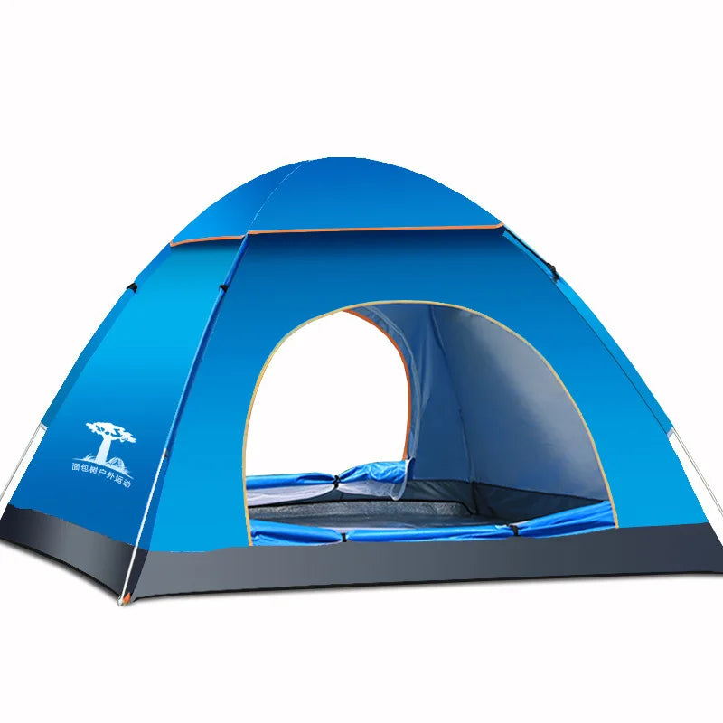 Automatic Outdoor Sports Family Tent 3-4 Person Fast Popup Instant Camp One Bedroom Straight Bracing Type House Style