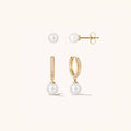 925 Sterling Silver Pearl Stud 14/18K Gold Plated Vermeil Customized Dainty Pave Diamond CZ Pearl Huggie Wedding Anniversary