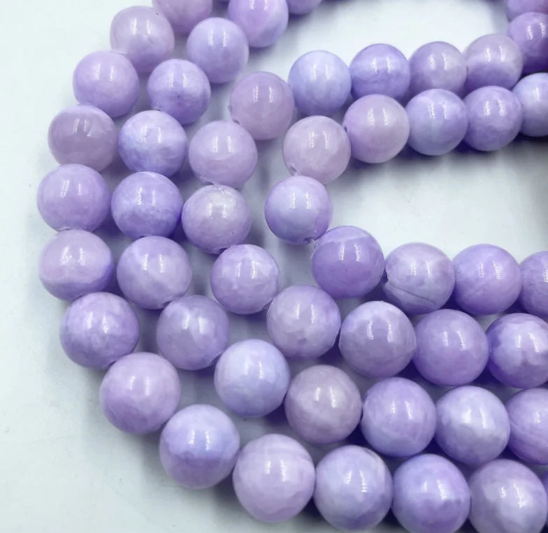 Wholesale Persian Chalcedony Jade Beads Purple Natural Stone Round Loose Beads Gemstone for DIY Jewelry Making