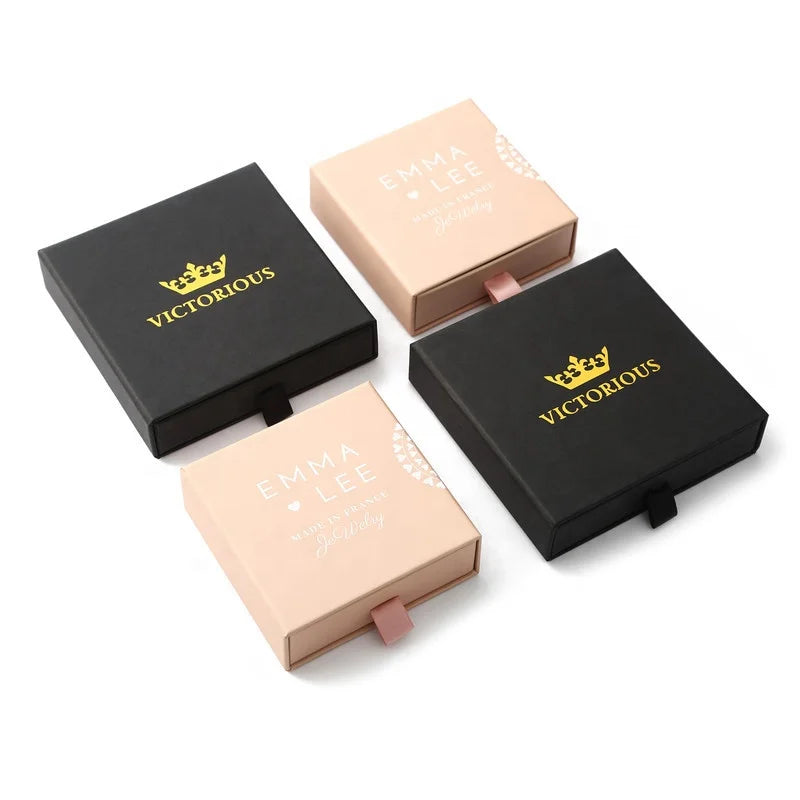 Wholesale Pink Packaging Box Drawer Jewelry Box Ring Stud Earrings Storage Jewelry Box