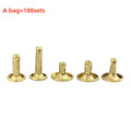 6mm 8mm 12mm Stud Metal Rivets for Bag Stud Rivet for Leather Craft Double Cap Rivet Brass