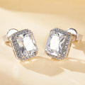 Luxury Anti Tarnish CZ 925 Sterling Silver Stud Earrings with Prong Setting
