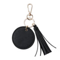 Luxury High Quality Customized Logo Genuine Saffiano Leather Keychain Tassel Metal Ring Key Holders Car Bags Promotion Gift