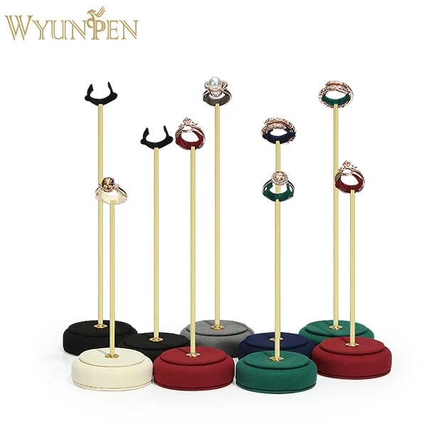 WYP Luxury Jewelry Displays Sets Microfiber Jewelry Ring Metal Jewelry Display Ring Stand