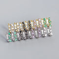 New Light Luxury 925 Sterling Silver U Shape Zircon Earrings 18k Gold Plated CZ Hoop Earring for Women