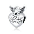 925 Sterling Silver Thanksgiving Angel Charm Bead Zircon Heart Lettering Fits Original Bracelet Necklace Pendant Jewelry-SCC1633