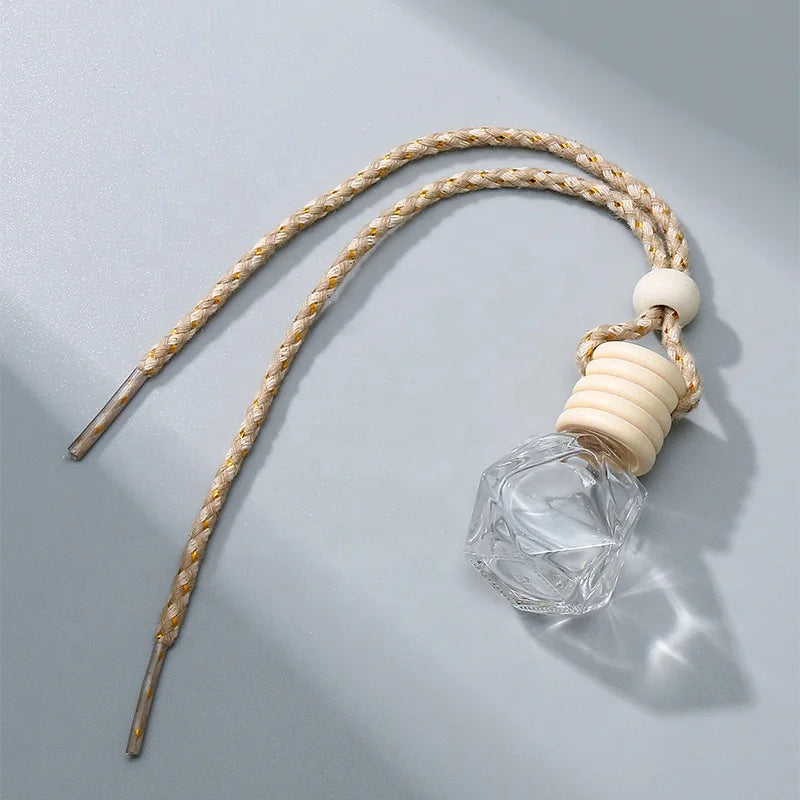 Stock Hanging Glass Bottle Empty Pendant Perfume Aromatherapy Bottle Refillable Diffuser Bottle Air Fresher Ornament Vials
