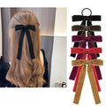 High quality Customized French Retro Velvet Hair Ties Black Velvet Senior Bow Hair Rope Great Gift for Your Loved