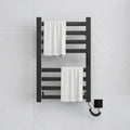 Space Aluminum Adhesive Electric Heated Modern Towel Rack Drying Waterproof Black Rail for Bathroom Hotel