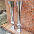 Wedding Party Decorations Bud Metal Floor Vase Gold Silver Cylinder Trumpet Vase Table Centerpieces