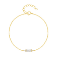 Fashion Jewelry 925 Sterling Silver Friendship Bracelets Rectangle square White Green Diamond Gold Plated Bracelets Women