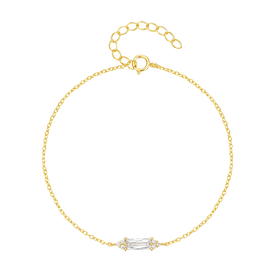 Fashion Jewelry 925 Sterling Silver Friendship Bracelets Rectangle square White Green Diamond Gold Plated Bracelets Women