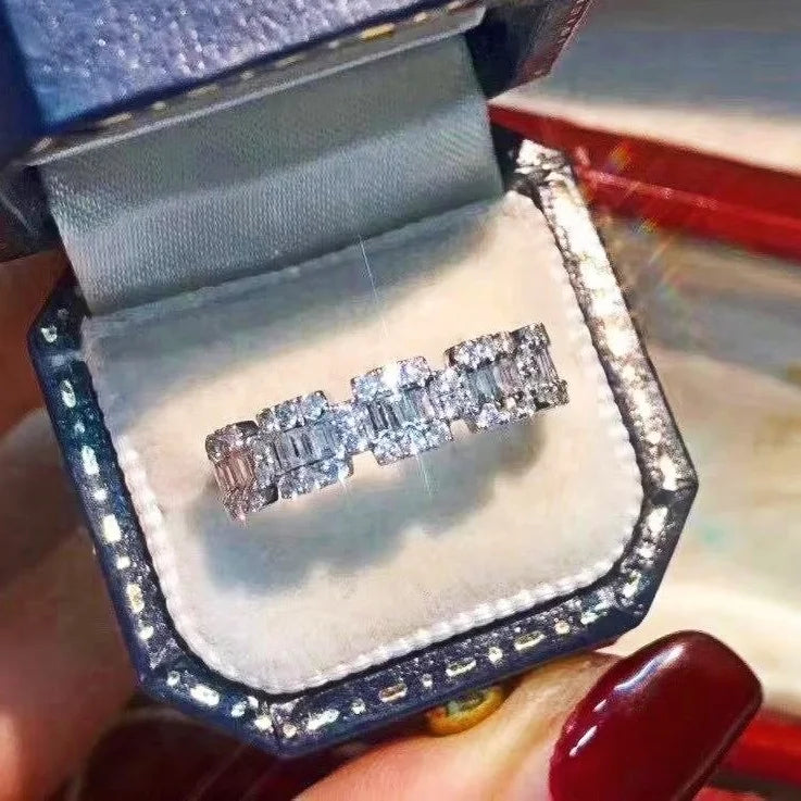 CAOSHI Best Selling Silver Plated Finger Rings for Women Shiny Micro Pave Zircon Fashion Star Shaped Wedding Jewelry