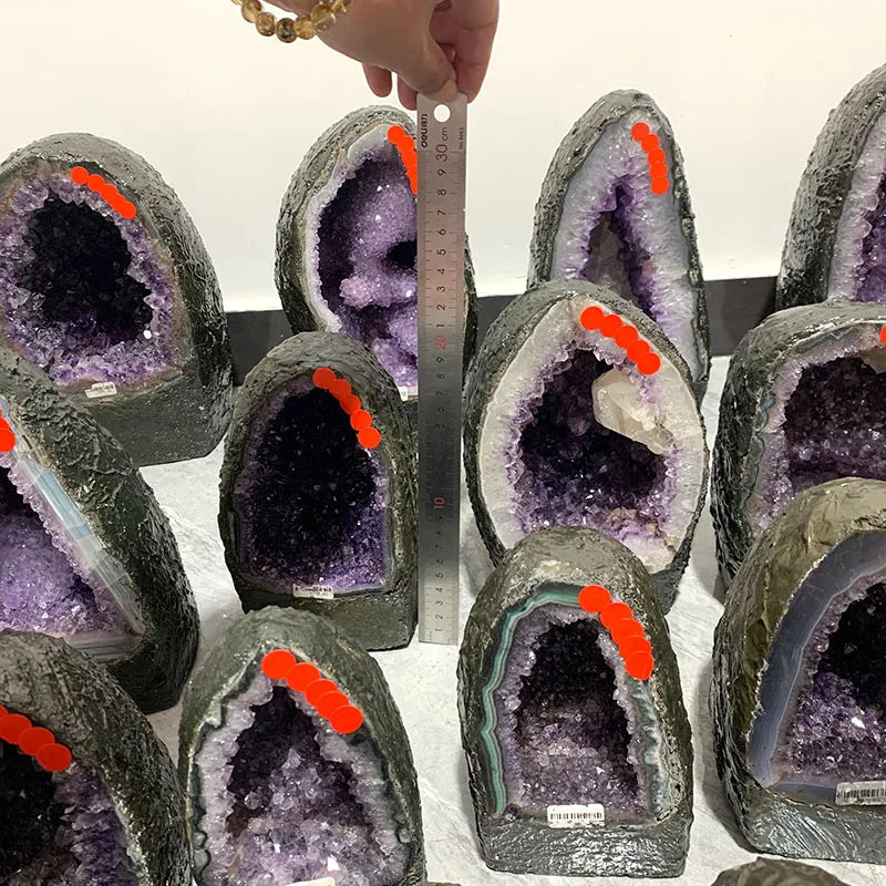Deep Purple Amethyst Druzy Cluster Ornament Small Natural Crystal DIY Raw Stone for Church Decor Vintage Craft Product