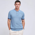 Men's Sport Polo Shirt Cotton Spandex Blend Color Block Design Short Sleeve Athletic Fit T-Shirt OEM Factory