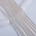 Original 4-4.5mm  Natural White Chinese Akoya Round Freshwater Pearl Strands