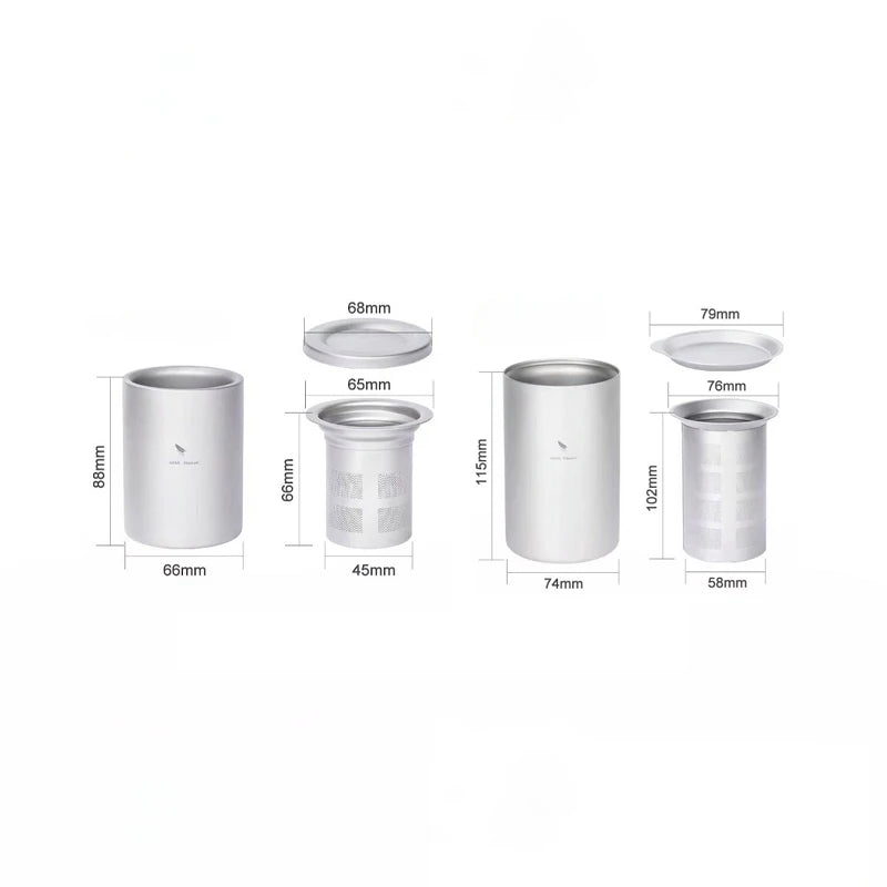Wholesale cheap price Outdoor Double-Layer Anti-Scald Cup Pure  Portable Tea Filter for Travel Camping Home Use Coffee