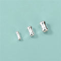 6mm 7mm Silver Tube Beads Real S925 Sterling Silver Bamboo Tube Beads Spacer Beads for Necklace Making Kit