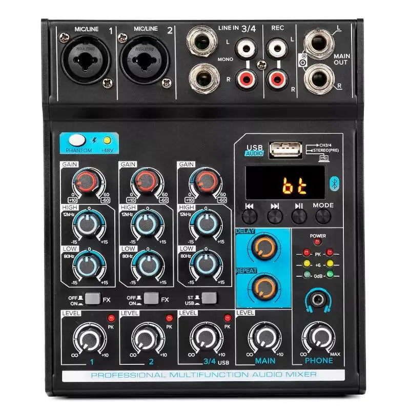 Depusheng M4-A Professional Multifunction  4 Channel Mini Audio Mixer