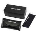 Wholesale Fashionable Soft Leather Sunglasses Case Black Glasses Box Custom Logo Sunglasses Packaging Boxes Set