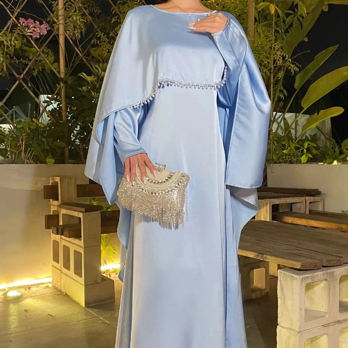 Elegant Simple Modest Women's Polyester Robe Abaya Breathable Cloak Dress for Summer Autumn Spring ODM Cross-Border Trade Burqa