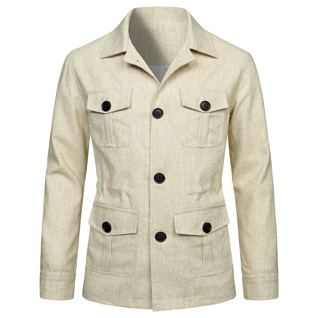 Liu Ming Hot Selling Wholesale Autumn Winter Men Plus Size Multi Pockets Outdoor Streetwear Cotton Linen Cargo Jackets