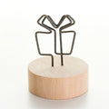 Wooden Base Memo Photo Holder Card Paper Note Clip Name Card Holder