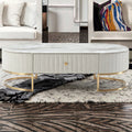 Hot Sale Custom High End Italian Luxury Living Room Furniture Gold Stainless Steel Artificial Marble Pu Coffee Table