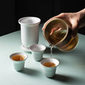 Stocked 230ml Travel Tea Set Luxury Modern Design High Porcelain Ceramic Infuser Tea Cup Teapot Bag Coffee Drinkware Hotels