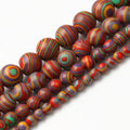 Wholesale Red Striped Malachite Loose Stone Beads 4 6 8 10mm round Sizes for Jewelry DIY Making