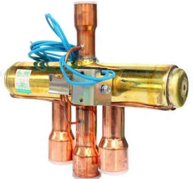 Stainless Steel Electric 4 Way Valve for Heat Pumps and Air Conditioners Commercial Use 1 Year Warranty