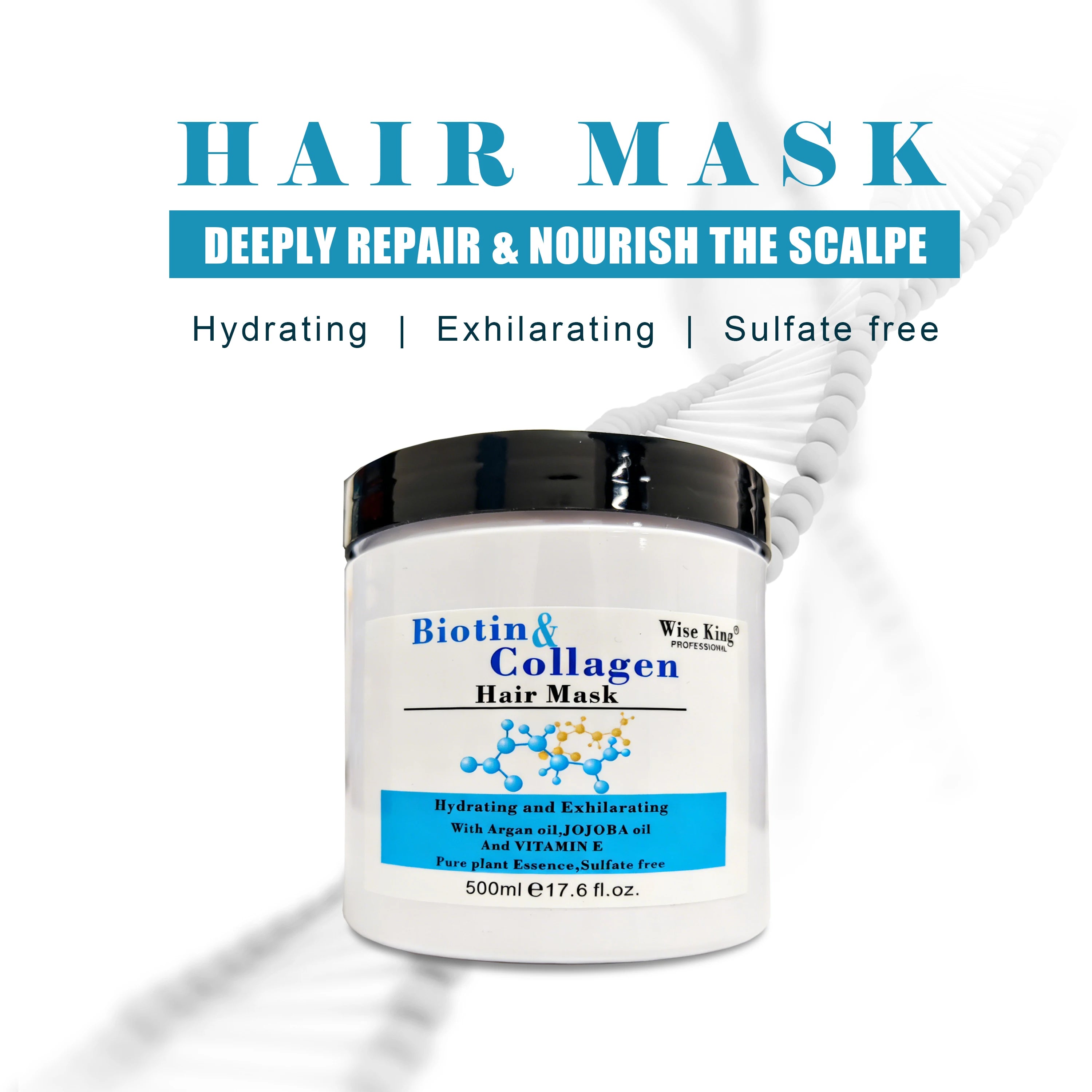 Professional Hair Mask with Vitamin B Biotin Collagen Hair Mask for Dry or Damaged Hair Moisturizing Factory Wholesale Price