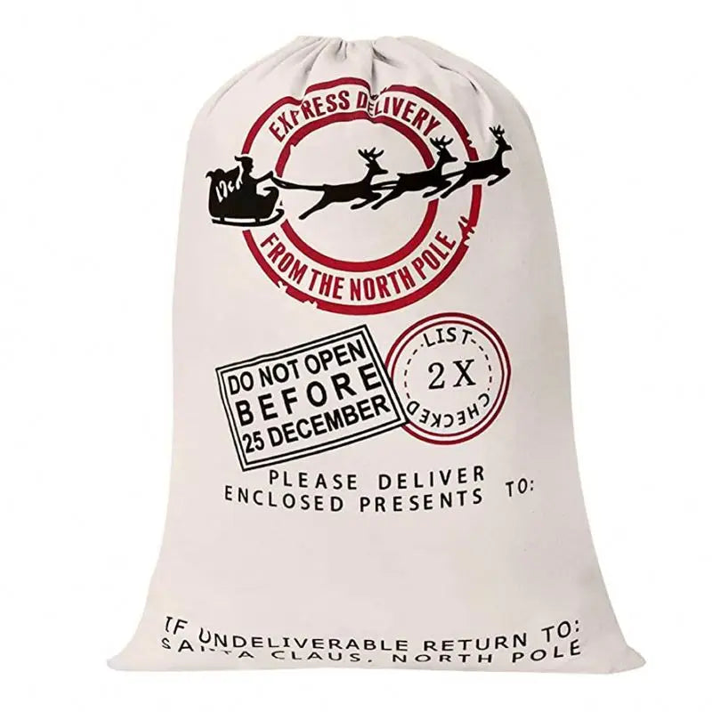 Genuine Small Cotton Canvas Shopping Reusable Promotional Printed Sublimation White Drawstring Makeup Bag