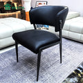 BST Modern Luxury Dinning Chair Legs Metal Black Leather Backrest Upholstered Dining Chair for Hotel Banquet Restaurant Kitchen