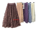 Ecowalson Wave Tutu Tulle Long Maxi Skirt Women Fashion 2023 Korean Cute Pink High Waist Pleated Skirt Fashion Korean Skirts