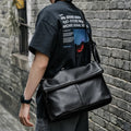 MOYYI Vintage Letter National Fashion PU Leather Men's Waterproof Anti-Theft Lightweight Crossbody Dress Messenger Bag Summer