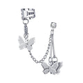 AA00176 Fashion Butterfly Clip Earrings Ear Hook Double Pierced Earring Butterfly Tassel Chain Ear Clips Women Girls Jewelry