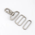 For BF427 38mm Three-piece Tri Glide Loop Adjuster Metal Buckle for Leather Craft Bag Strap Webbing Accessories MegaBDM