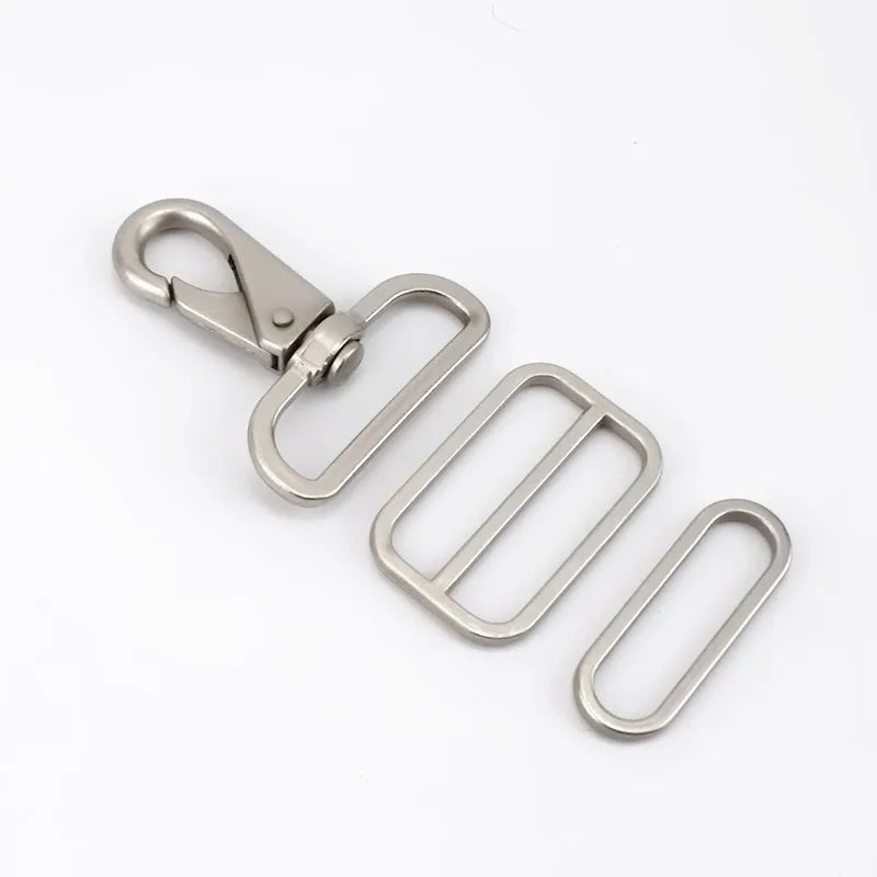 For BF427 38mm Three-piece Tri Glide Loop Adjuster Metal Buckle for Leather Craft Bag Strap Webbing Accessories MegaBDM